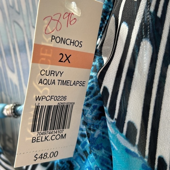 Kim Rogers NWT Blue Multi Relaxed Summer Blouse Size 2X - Picture 3 of 6